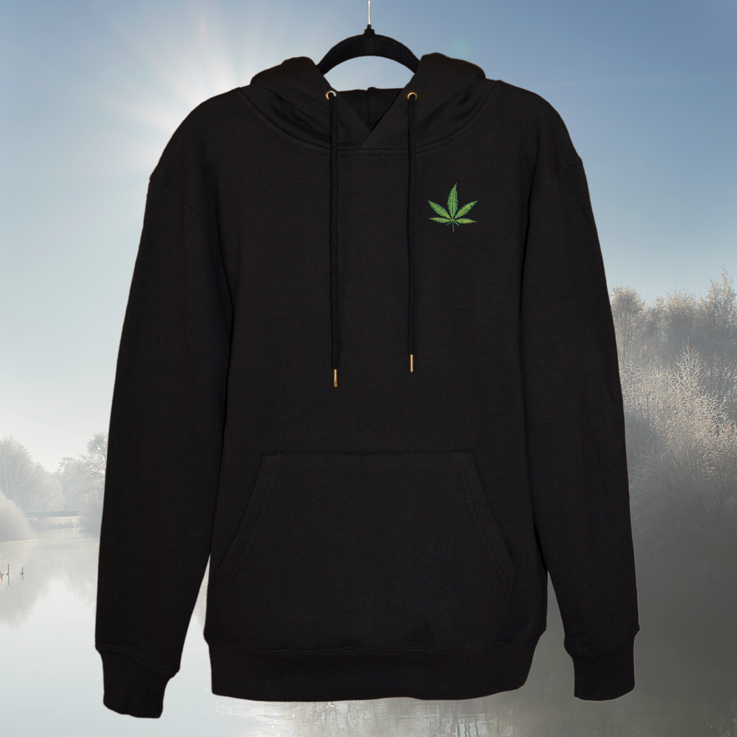 besticktes Cannabisblatt (Unisex Hoodie)