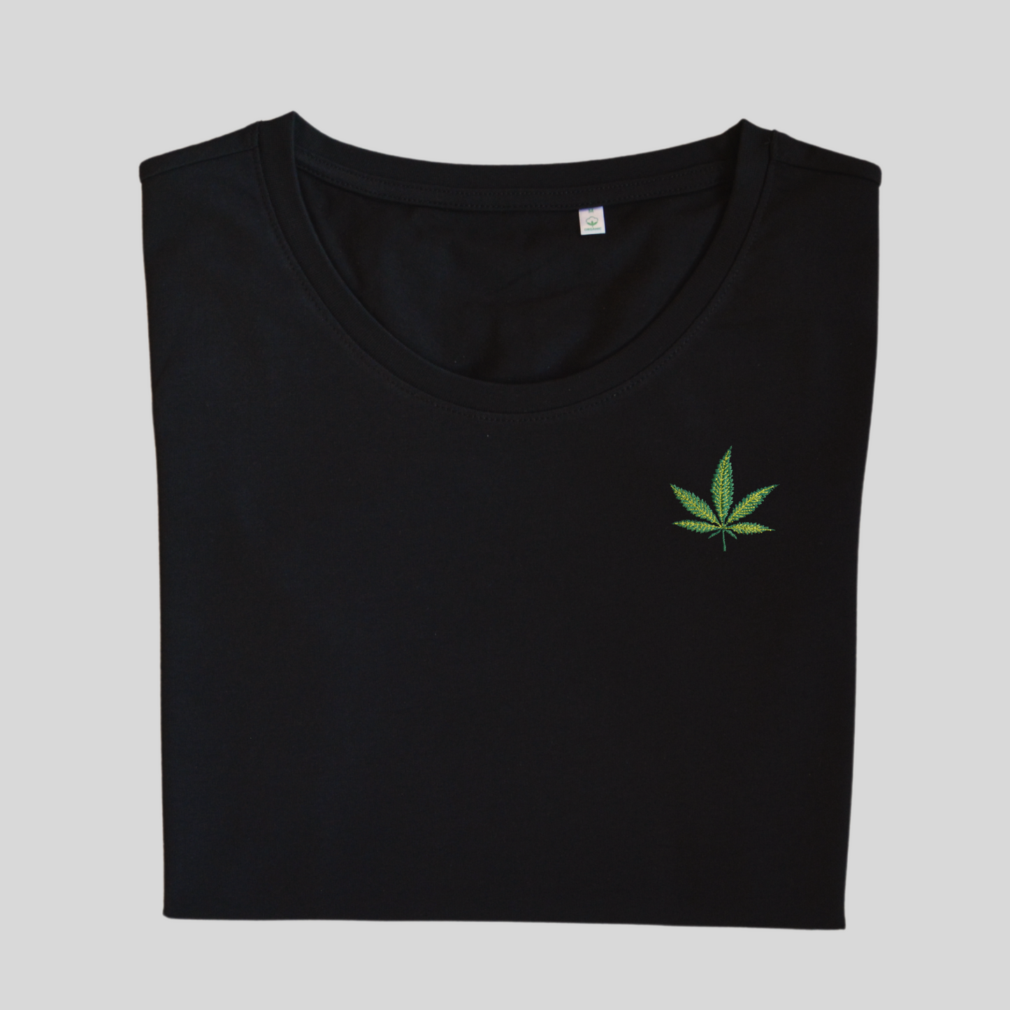 gesticktes Cannabisblatt (Damen T-Shirt)