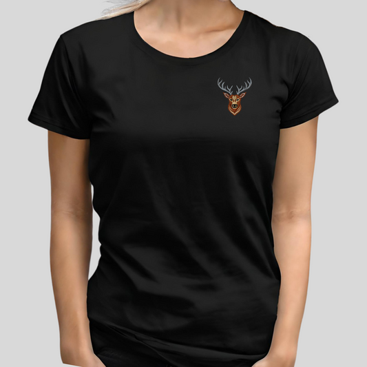 bestickter Hirsch (Damen T-Shirt)