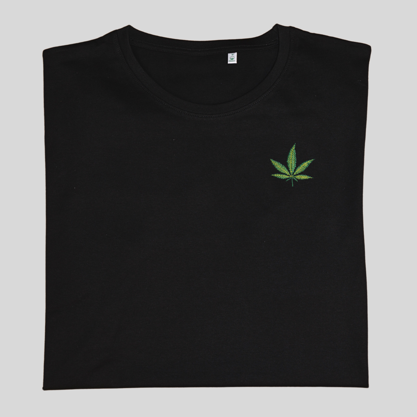 gesticktes Cannabisblatt (Herren T-Shirt)