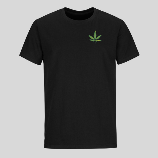 gesticktes Cannabisblatt (Herren T-Shirt)